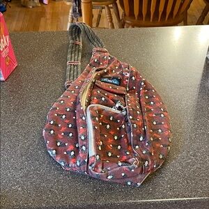 Kavu Red and Black Patterned Sling Bag